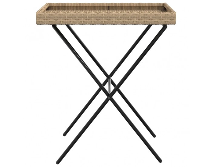 Sonata H Сгъваема маса с табла, бежова, 65x40x75 см, полиратан