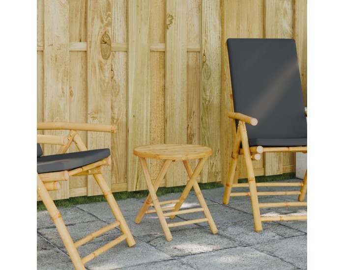 Sonata H Сгъваема градинска маса, Ø45x45 см, бамбук