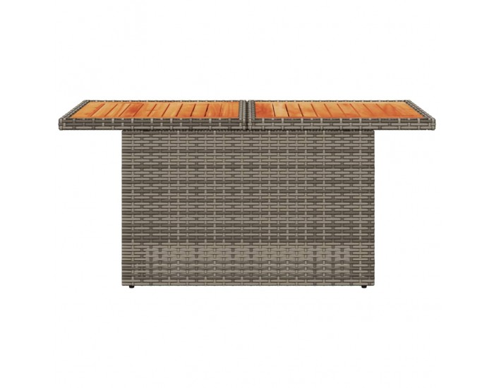 Sonata H Градинска маса, сива, 100x55x73 см, полиратан и акациево дърво