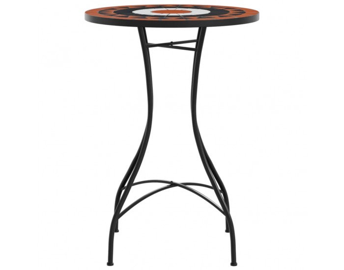 Sonata H Мозаечна бистро маса, теракота и бяло, Ø50x70 см, керамика