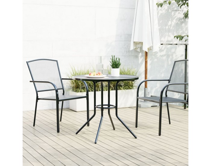 Sonata H Патио маса кръгла антрацит Ø80x72,5 см прахово покрита стомана