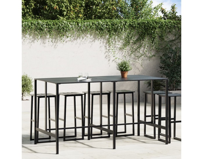 Sonata H Бар маса, черна, 200x100x110 см, прахово боядисана стомана