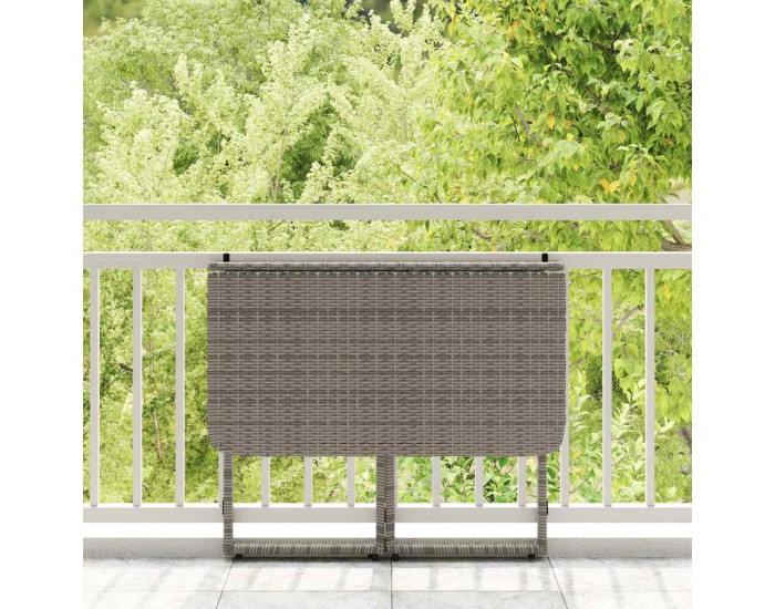 Sonata H Сгъваема градинска маса сива 90x51x75 cm Поли ратан