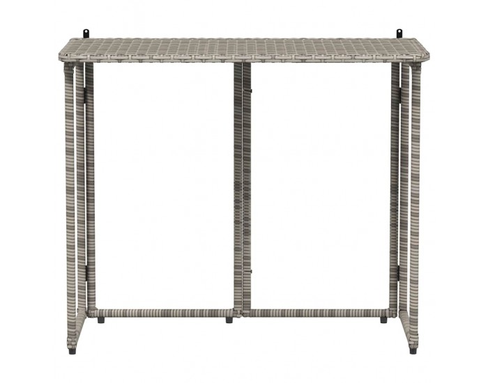 Sonata H Сгъваема градинска маса сива 90x51x75 cm Поли ратан