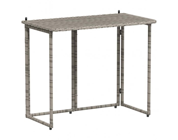 Sonata H Сгъваема градинска маса сива 90x51x75 cm Поли ратан