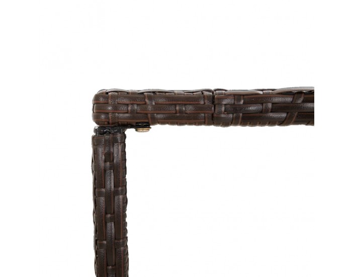 Sonata H Бар маса със стъклен плот, кафява, 180x70x110 см, полиратан