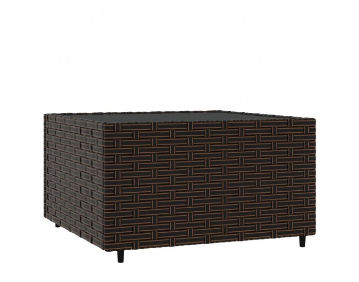 Sonata H Квадратна градинска масичка за кафе кафява 50x50x30см полиратан