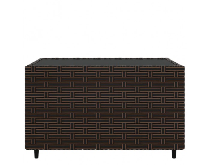Sonata H Квадратна градинска масичка за кафе кафява 50x50x30см полиратан