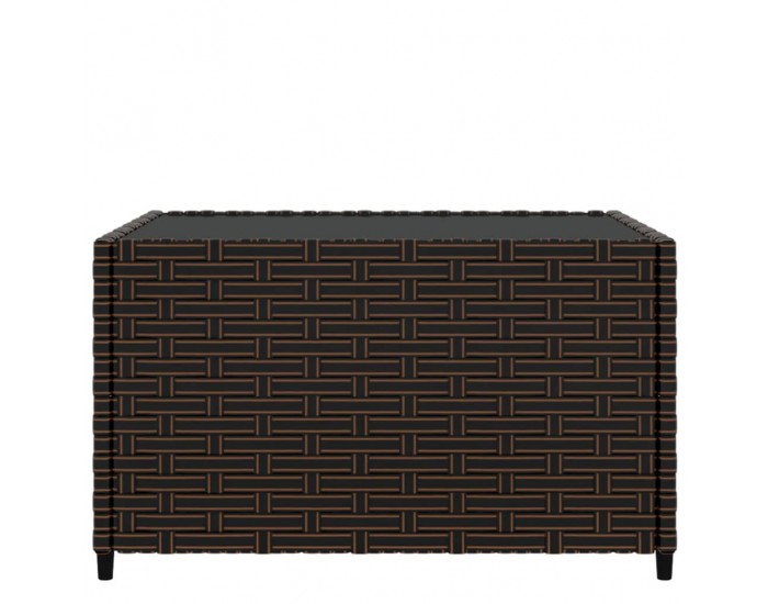 Sonata H Квадратна градинска масичка за кафе кафява 50x50x30см полиратан