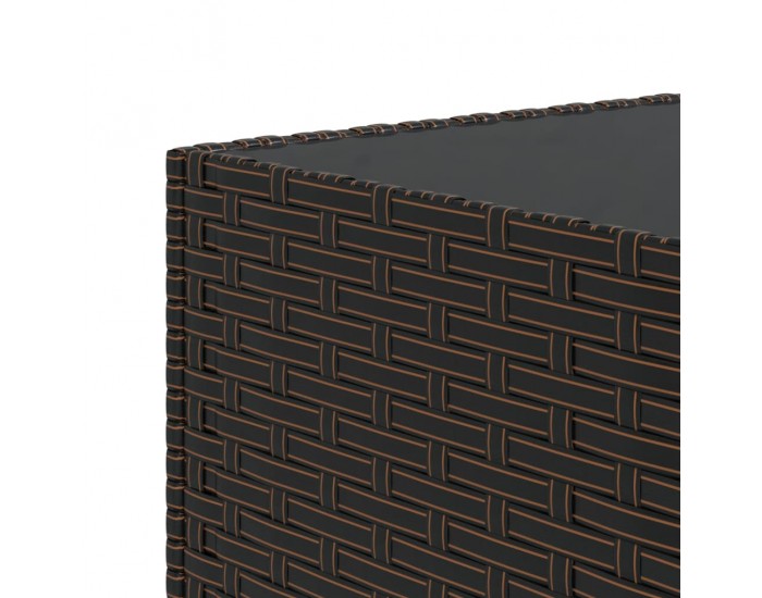 Sonata H Квадратна градинска масичка за кафе кафява 50x50x30см полиратан