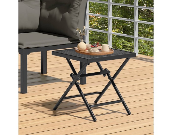 Sonata H Сгъваема градинска маса, антрацит, 38x38x38 cм, стомана, мрежа