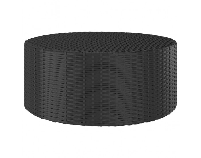 Sonata H Маса за чай, черна, 68x68x30 см, полиратан