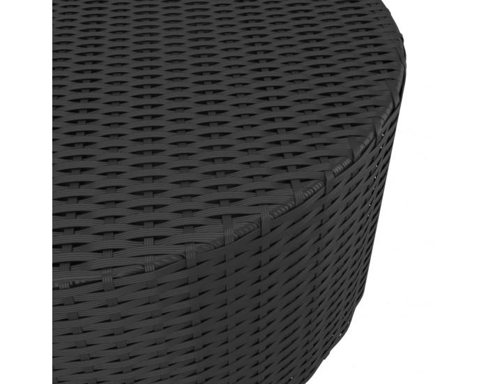 Sonata H Маса за чай, черна, 68x68x30 см, полиратан
