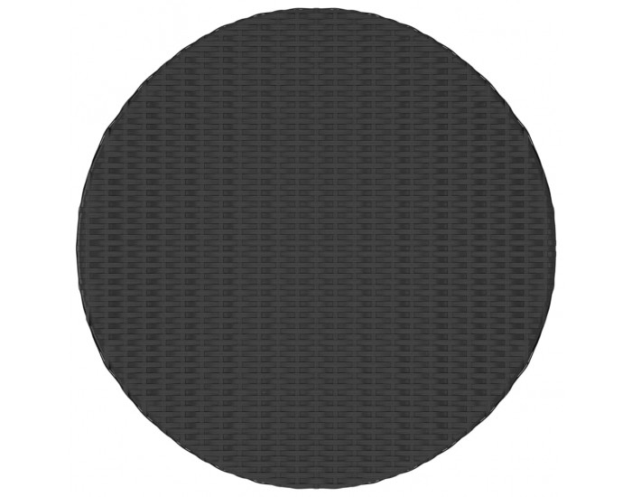 Sonata H Маса за чай, черна, 68x68x30 см, полиратан