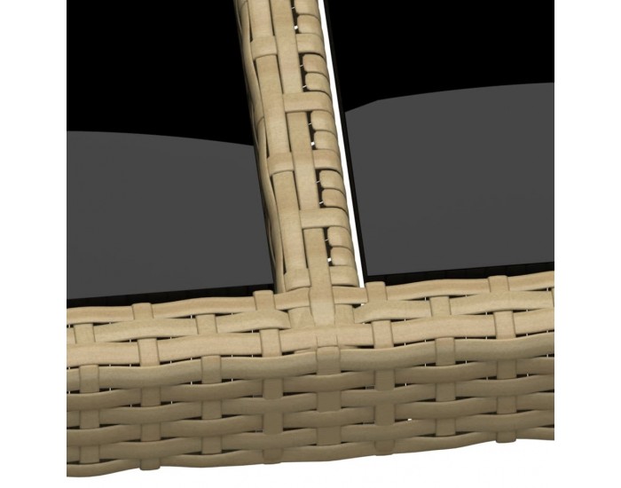 Sonata H Градинска маса 150x90x75 см закалено стъкло и полиратан бежова