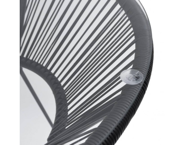 Sonata H Градинска трапезна маса, черна, Ø70x74 см, ратан и стъкло