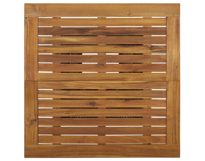 Sonata H Бар маса, сива, 80x80x110 см, полиратан и акациево дърво масив