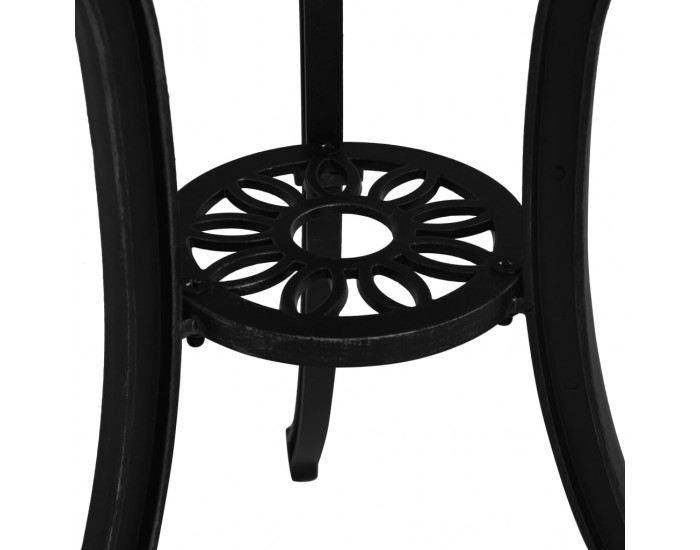 Sonata H Градинска маса, черна, 62x62x65 см, лят алуминий