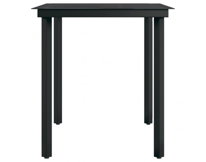 Sonata H Градинска трапезна маса, черна, 140x70x74 см, стомана и стъкло