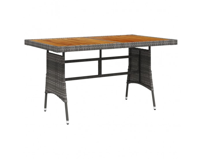 Sonata H Градинска маса, сива, 130x70x72 см, полиратан и акация масив