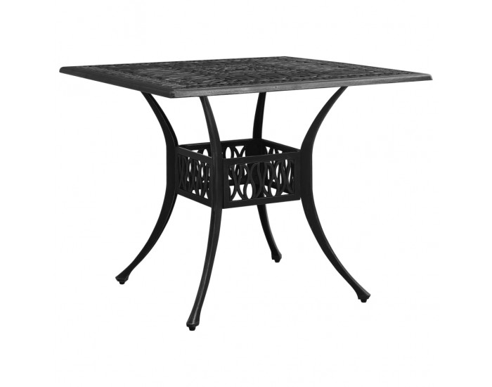 Sonata H Градинска маса, черна, 90x90x73 см, лят алуминий