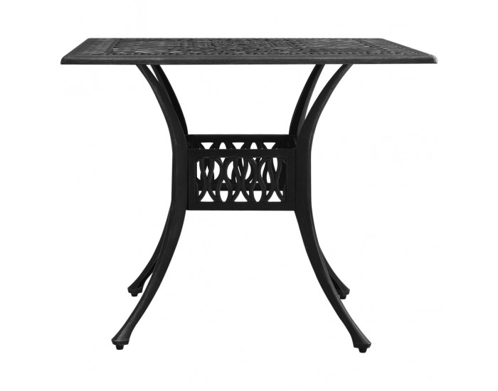 Sonata H Градинска маса, черна, 90x90x73 см, лят алуминий