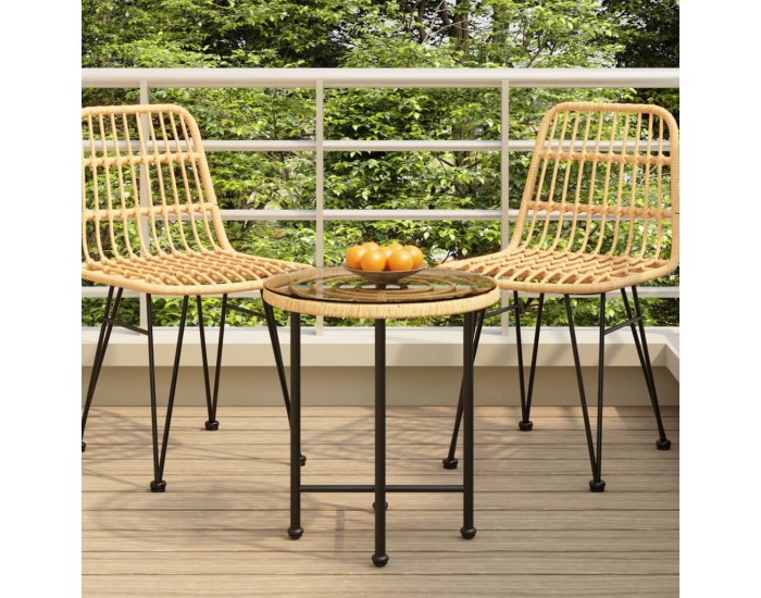 Sonata H Трапезна маса Ø50 см закалено стъкло и стомана