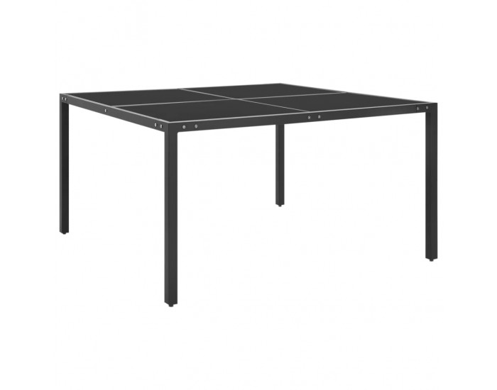 Sonata H Градинска маса антрацит 130x130x72 cм стомана и стъкло