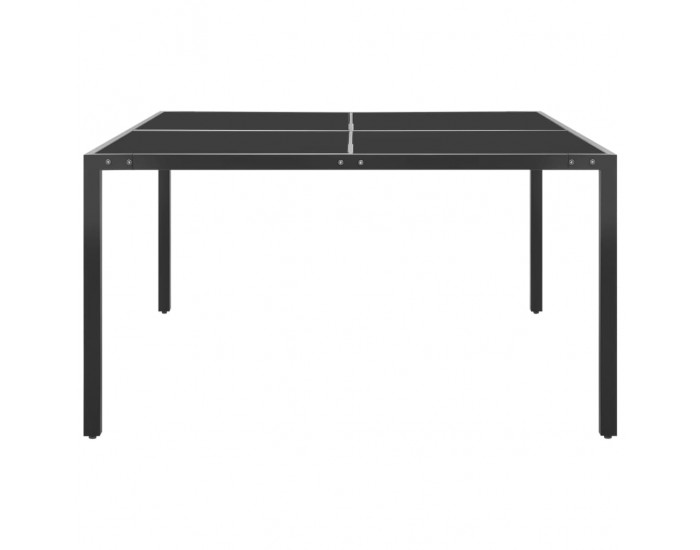 Sonata H Градинска маса антрацит 130x130x72 cм стомана и стъкло