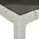 Sonata H Градинска маса 150x90x75 см закалено стъкло и полиратан бяла