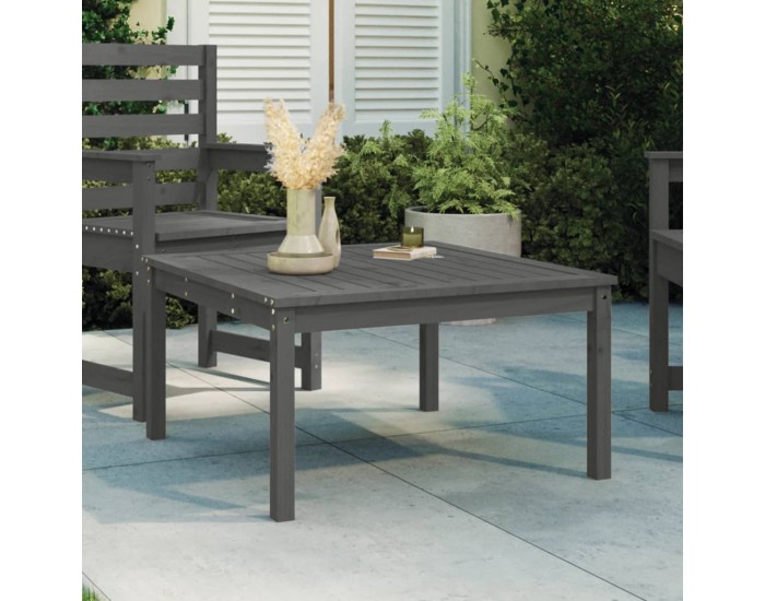 Sonata H Градинска маса, сива, 82,5x82,5x45 см, борово дърво масив