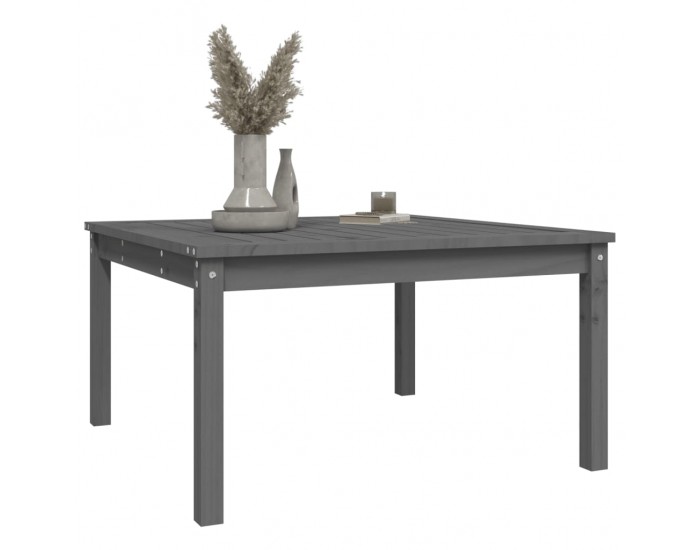 Sonata H Градинска маса, сива, 82,5x82,5x45 см, борово дърво масив