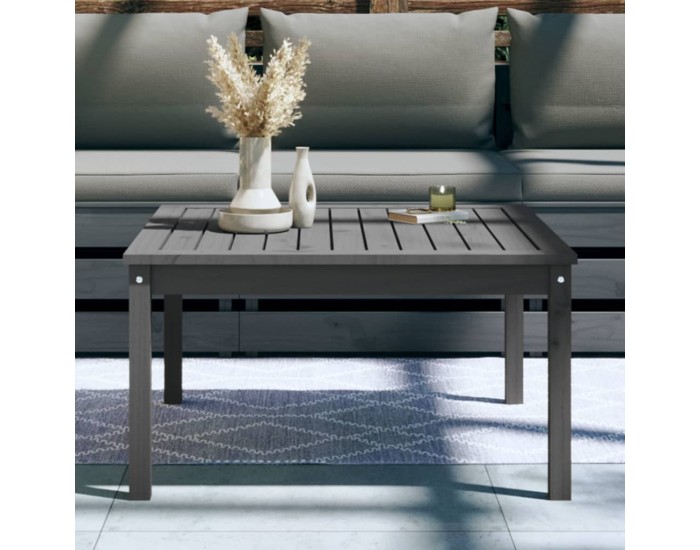 Sonata H Градинска маса, сива, 82,5x82,5x45 см, борово дърво масив