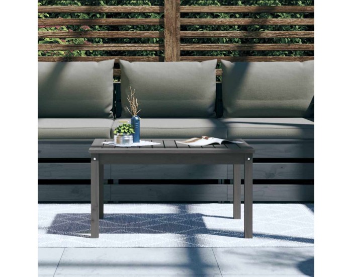 Sonata H Градинска маса, сива, 82,5x50,5x45 см, борово дърво масив