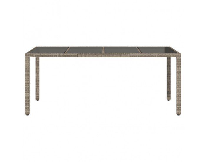 Sonata H Градинска маса със стъклен плот черен 190x90x75 см полиратан