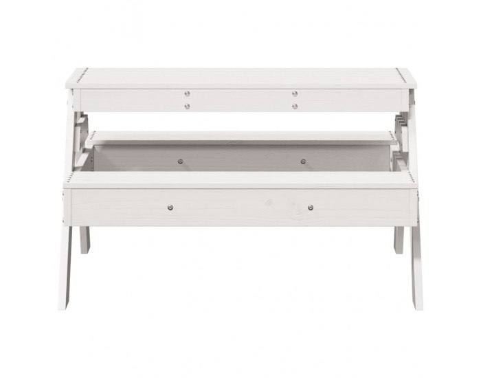 Sonata H Маса за пикник за деца бяла 88x97x52 см борово дърво масив