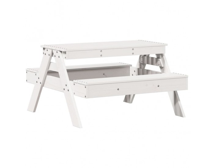 Sonata H Маса за пикник за деца бяла 88x97x52 см борово дърво масив