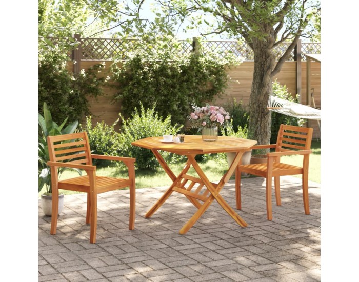 Sonata H Сгъваема градинска маса Ø110x75 см масивна акация