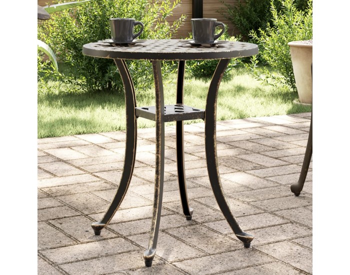 Sonata H Градинска маса, бронз, Ø48x53 см, лят алуминий