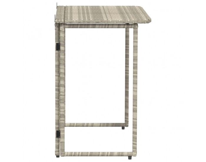 Sonata H Сгъваема градинска маса Светло сиво 90x51x75 cm Поли ратан