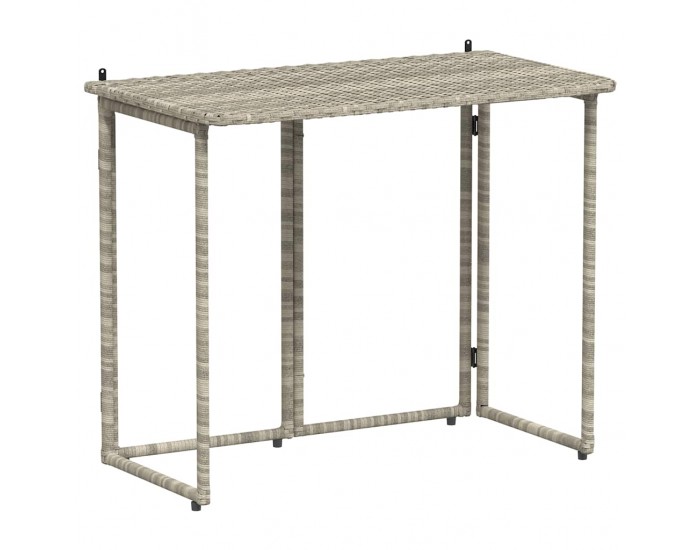 Sonata H Сгъваема градинска маса Светло сиво 90x51x75 cm Поли ратан