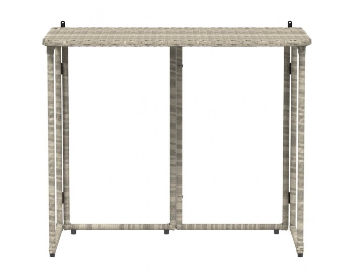 Sonata H Сгъваема градинска маса Светло сиво 90x51x75 cm Поли ратан