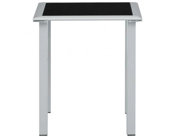 310541 Sonata H Garden Table Black and Silver 41x41x45 cm Steel and Glass