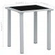 310541 Sonata H Garden Table Black and Silver 41x41x45 cm Steel and Glass