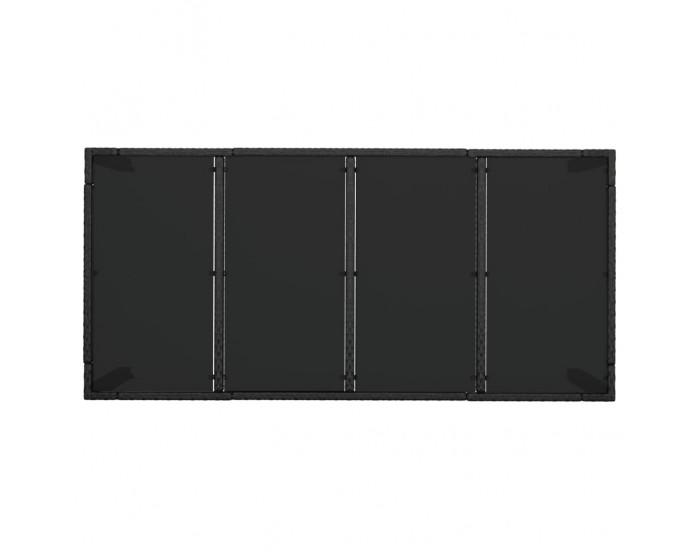 Sonata H Градинска маса със стъклен плот черен 190x90x75 см полиратан