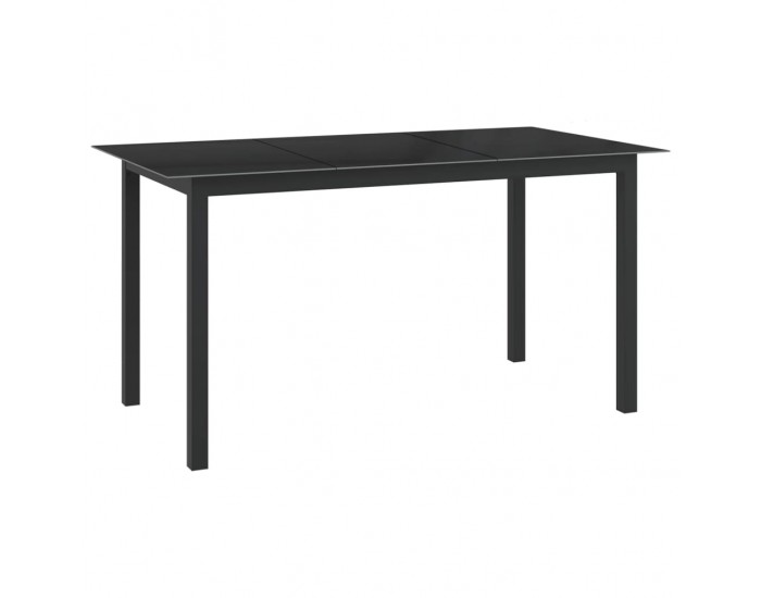 Sonata H Градинска маса, черна, 150x90x74 см, алуминий и стъкло