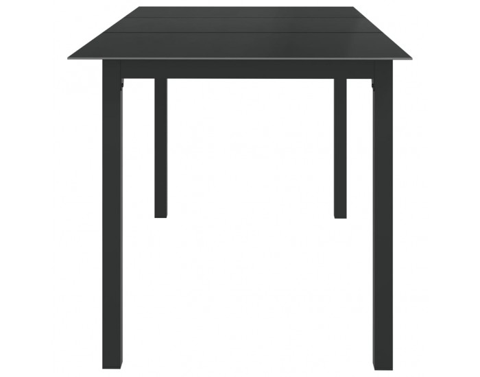 Sonata H Градинска маса, черна, 150x90x74 см, алуминий и стъкло