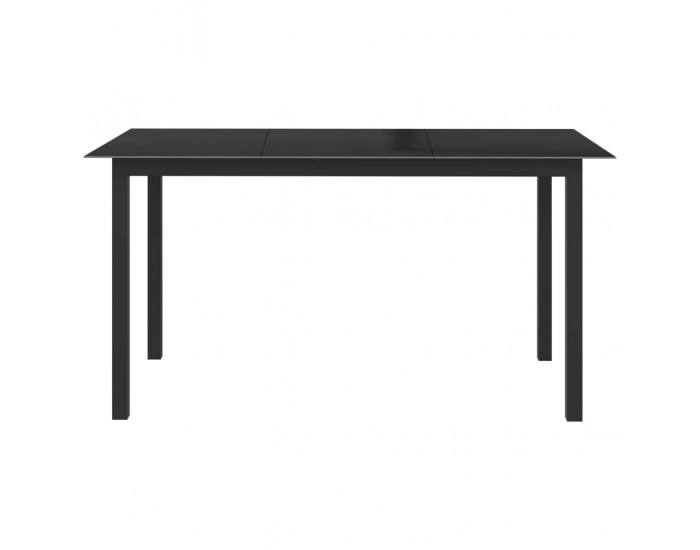 Sonata H Градинска маса, черна, 150x90x74 см, алуминий и стъкло