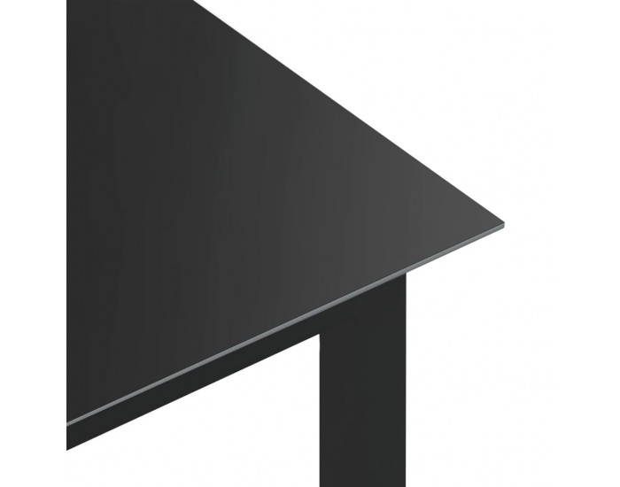 Sonata H Градинска маса, черна, 150x90x74 см, алуминий и стъкло