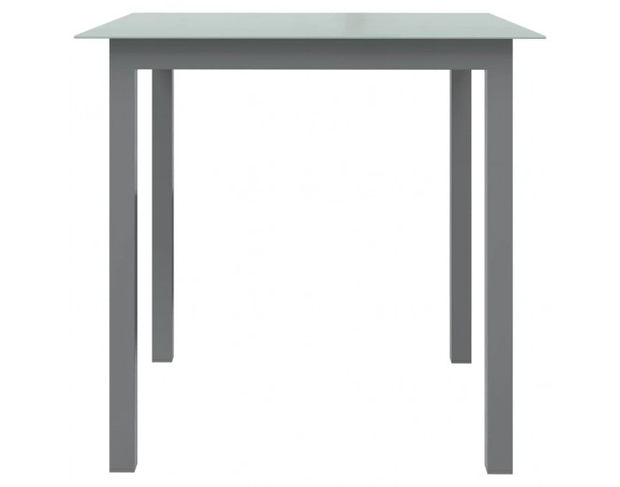 Sonata H Градинска маса, светлосива, 80x80x74 см, алуминий и стъкло